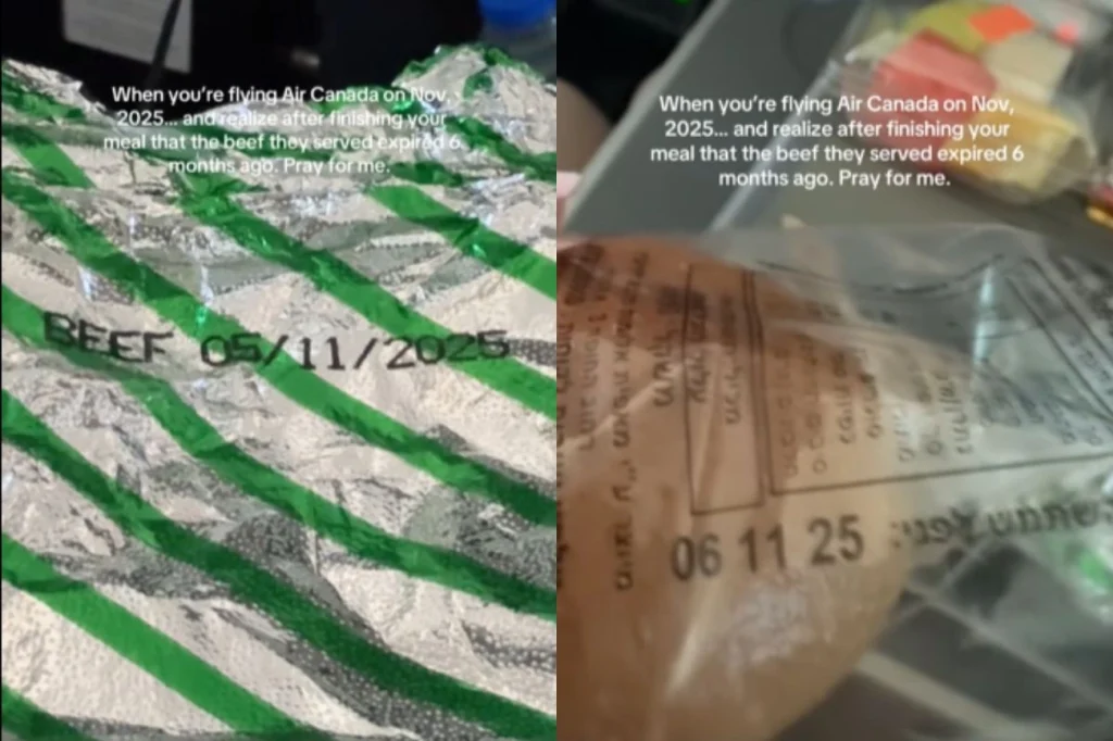 Data “à la EUA” faz jovem acusar Air Canada de servir refeição vencida em voo Data “à la EUA” faz jovem acusar Air Canada de servir refeição vencida em voo